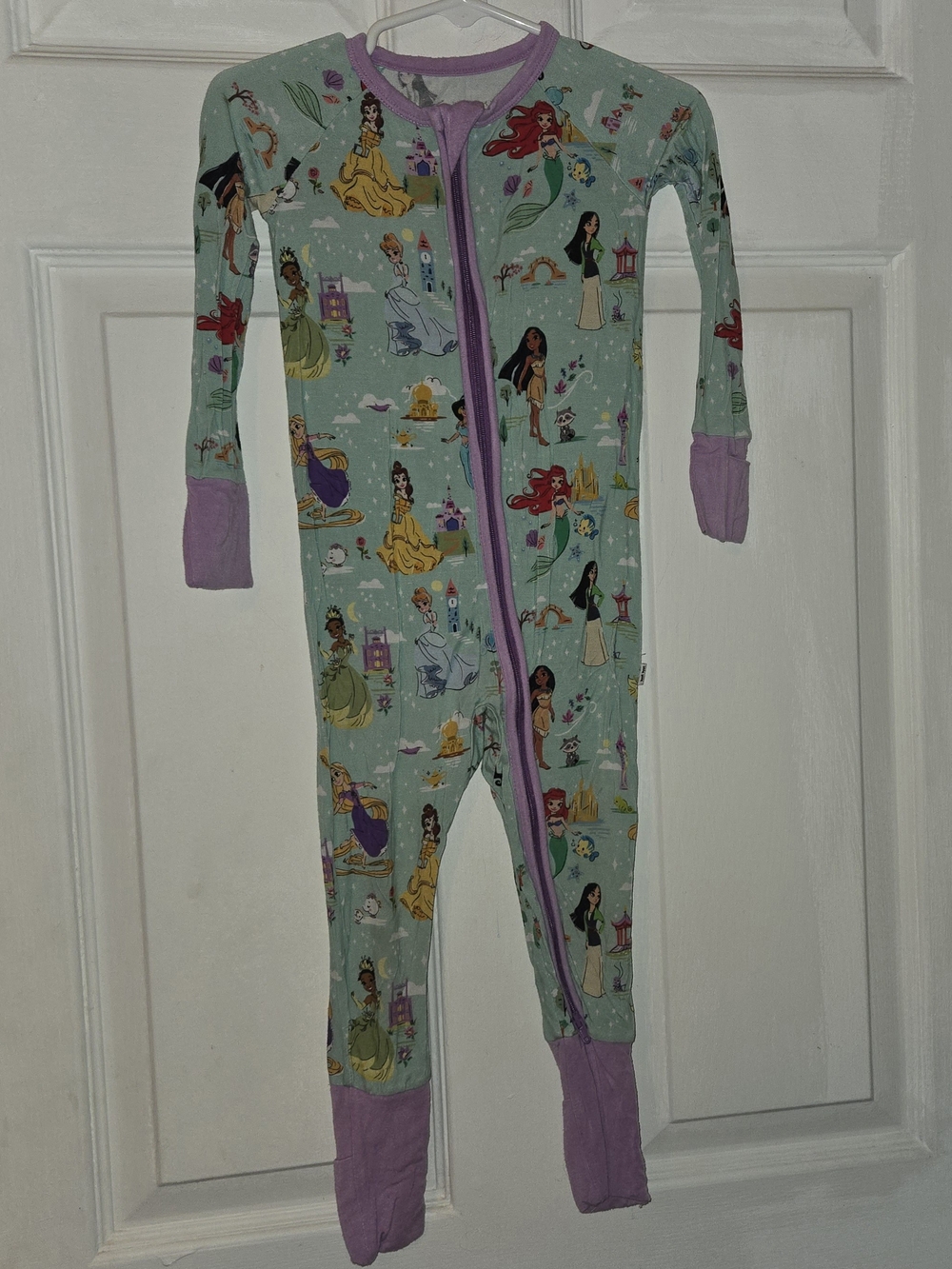 Disney Little Sleepies Princess Print Footed One-Piece Pajamas VGUC SZ 12-18M